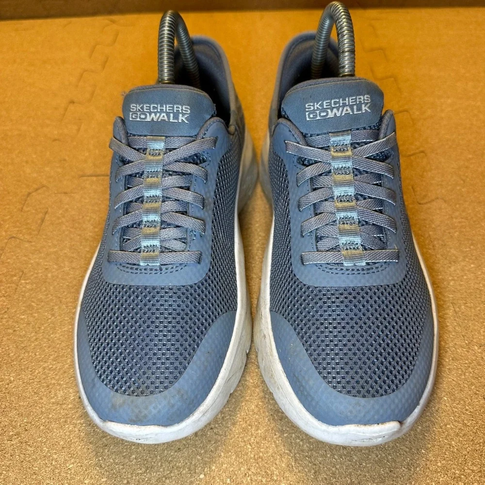 Skechers GoWalk Slip-Ins Women 6.5 Blue Walking Shoe Sneaker 124836 Mesh Comfort